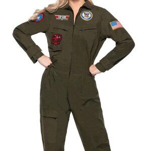 US Navy Top Gun Women's Pilot Jumpsuit Adult Costume - X-Large 14/16 - BRAND NEW